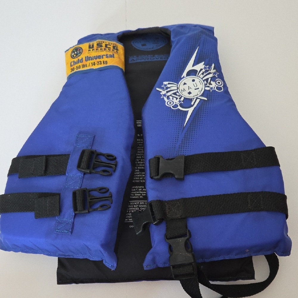 Blue Child Life Vest with Graphic
